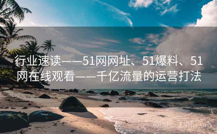 行业速读——51网网址、51爆料、51网在线观看——千亿流量的运营打法