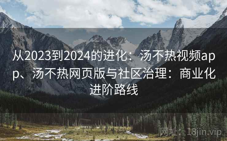 从2023到2024的进化：汤不热视频app、汤不热网页版与社区治理：商业化进阶路线