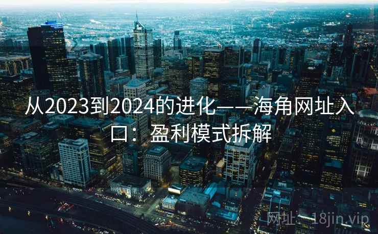 从2023到2024的进化——海角网址入口：盈利模式拆解