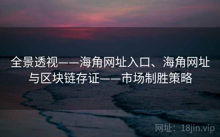 全景透视——海角网址入口、海角网址与区块链存证——市场制胜策略